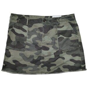 Natural Reflections Skirt Mini Green Camouflage Pockets Women's Size 18